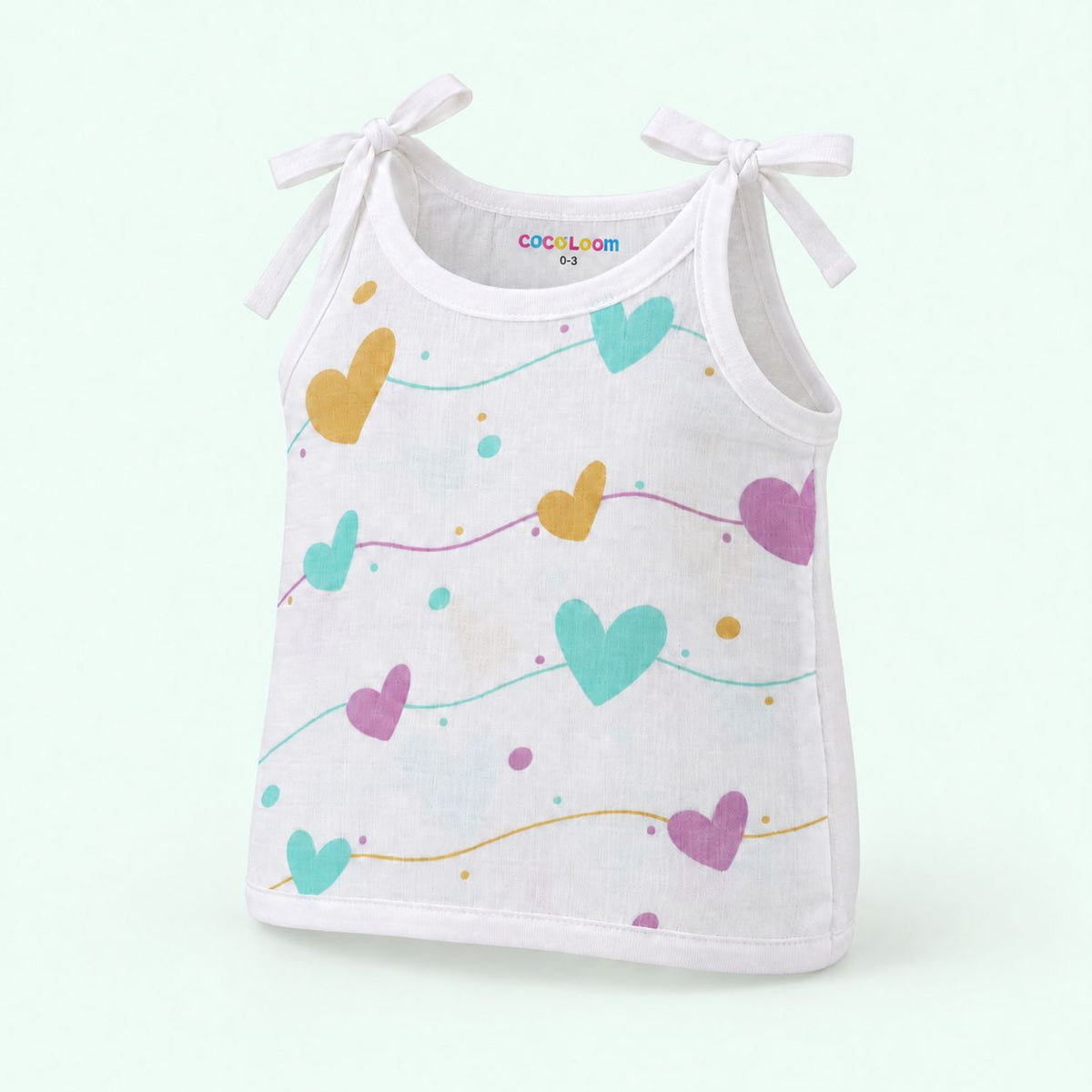 Cotton Muslin Knot Baby Jabla - Love Lines Print | 0-3 Months
