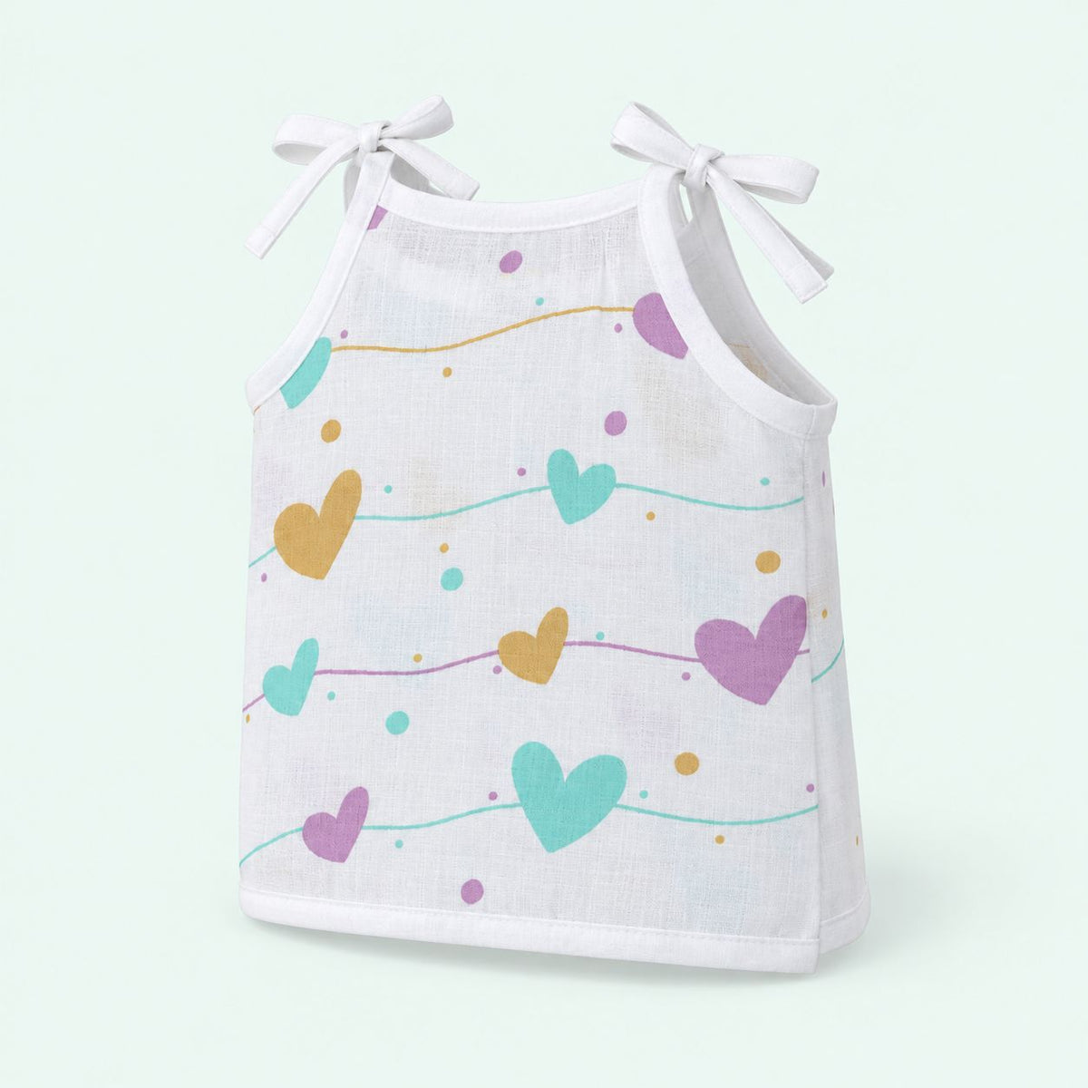 Cotton Muslin Knot Baby Jabla - Love Lines Print | 0-3 Months