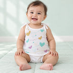 Cotton Muslin Knot Baby Jabla - Love Lines Print | 0-3 Months