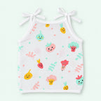 Cotton Muslin Knot Baby Jabla - Little Veggies Print | 0-3 Months
