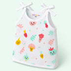 Cotton Muslin Knot Baby Jabla - Little Veggies Print | 0-3 Months