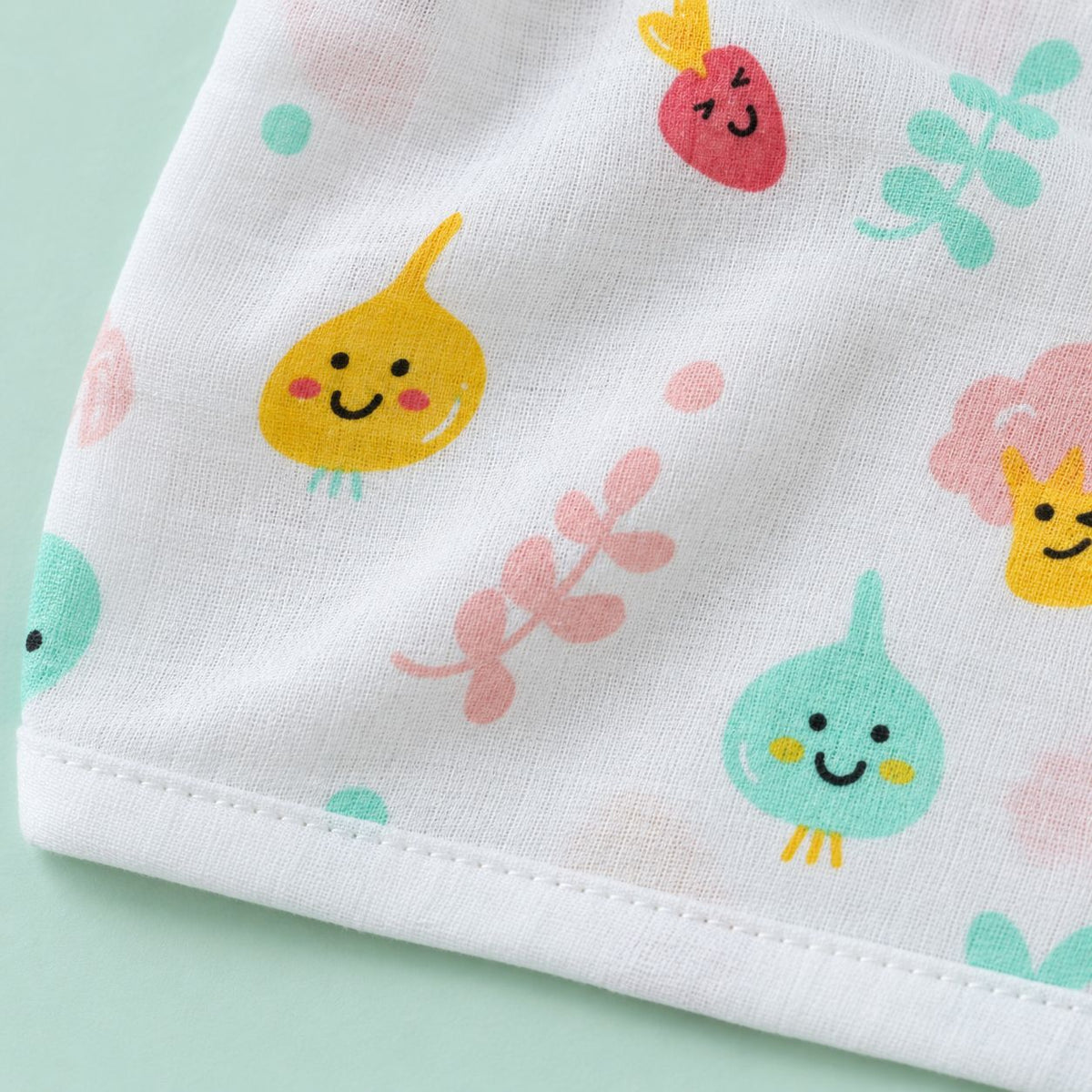 Cotton Muslin Knot Baby Jabla - Little Veggies Print | 0-3 Months