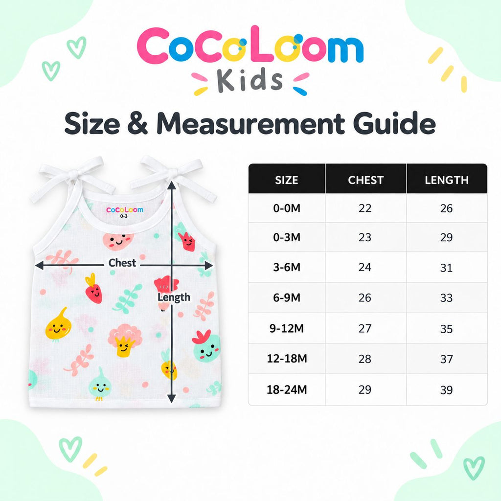 Cotton Muslin Knot Baby Jabla - Little Veggies Print | 0-3 Months