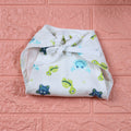 Aqua Babies Baby nappy in white with tie up knot print in light blue aquatic life