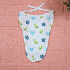Aqua Babies Baby nappy in white with tie up knot print in light blue aquatic life