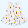 Cotton Muslin Baby Frock - Popsicles Print | Button Closure | 6-12 Months