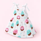 Cotton Muslin Knot Baby Frock - Sugar Rush Print | New Born