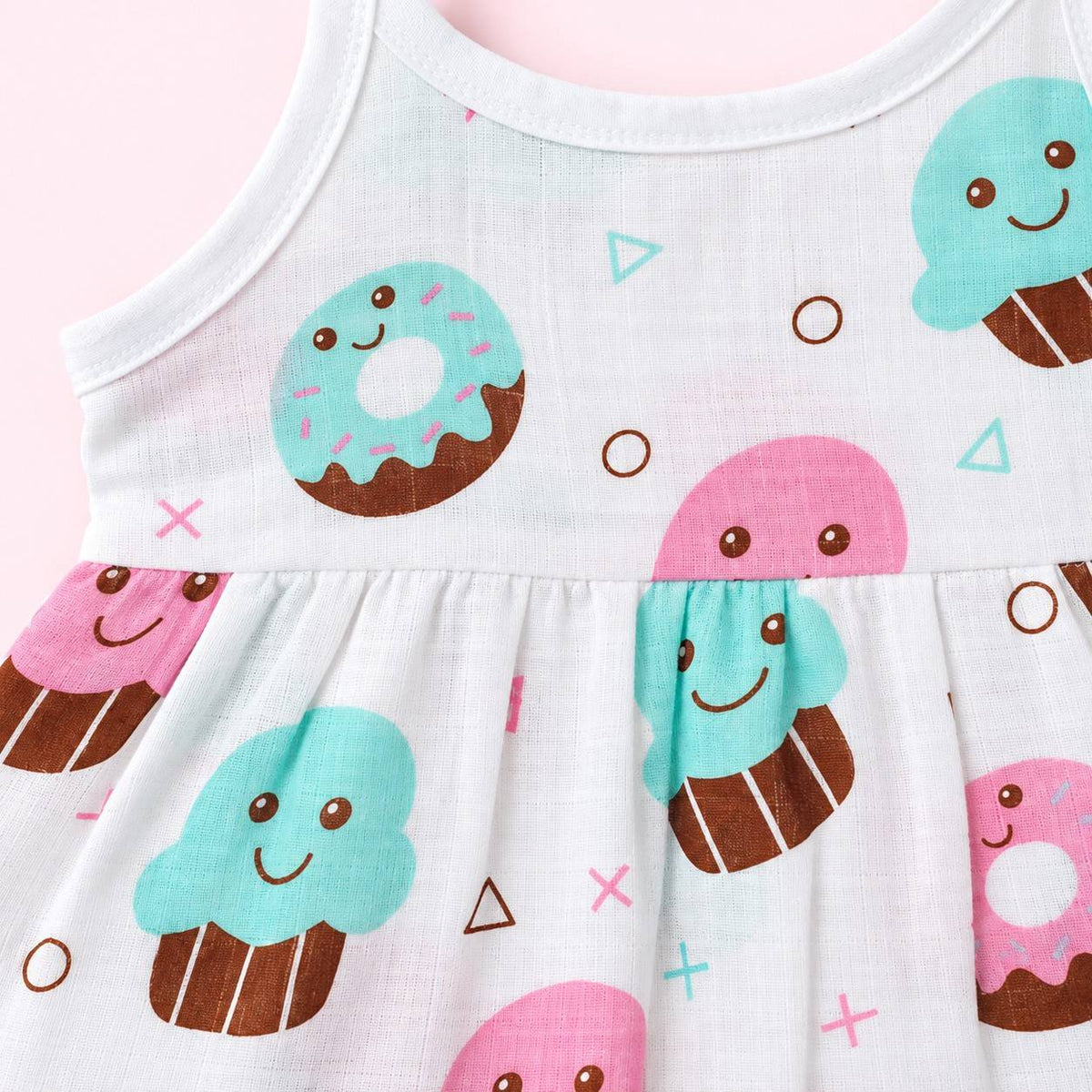 Cotton Muslin Knot Baby Frock - Sugar Rush Print | New Born