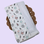 Little Chirps Baby Thottil (Jhula) in white with mosquito net printed with floral and bird pattern