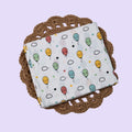 Smiley Balloons Baby Thottil (Jhula) in white with mosquito net printed with colorful balloon pattern
