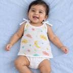 Cotton Muslin Knot Baby Jabla - Twinkle Sky Print | New Born