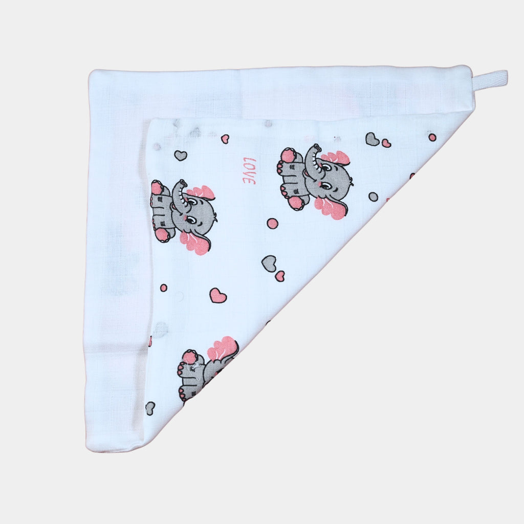 Baby Elly Baby Wipes in white printed with elephant pattern