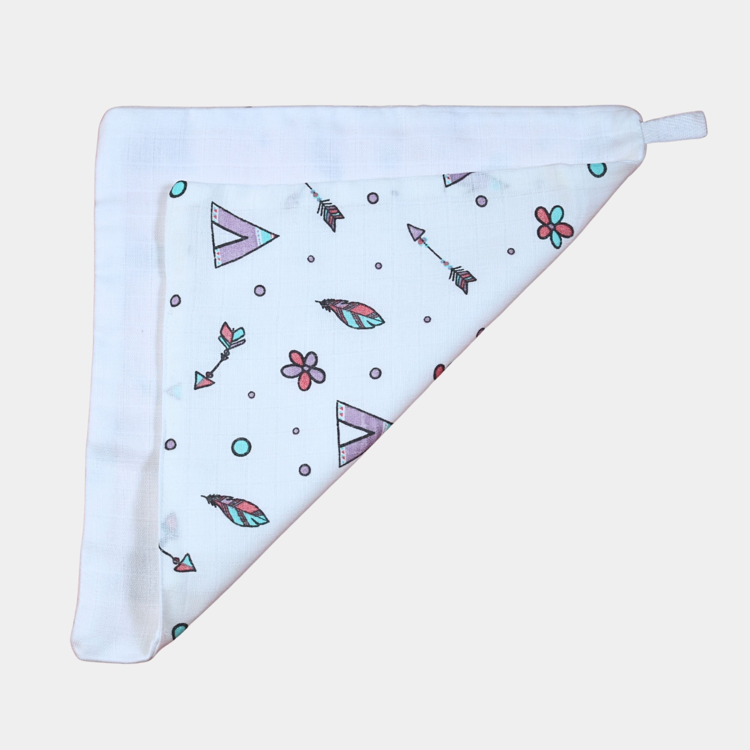 Boho Bloom Baby wipes in white printed with colorful patterns