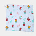 Little Cactus Baby wipe in white printed with colourful cactus plants pattern