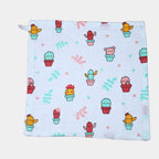 Little Cactus Baby wipe in white printed with colourful cactus plants pattern